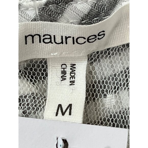 Sleeveless Striped Top With Lace Details By Maurices Medium Size White & Gray Co - Picture 5 of 9